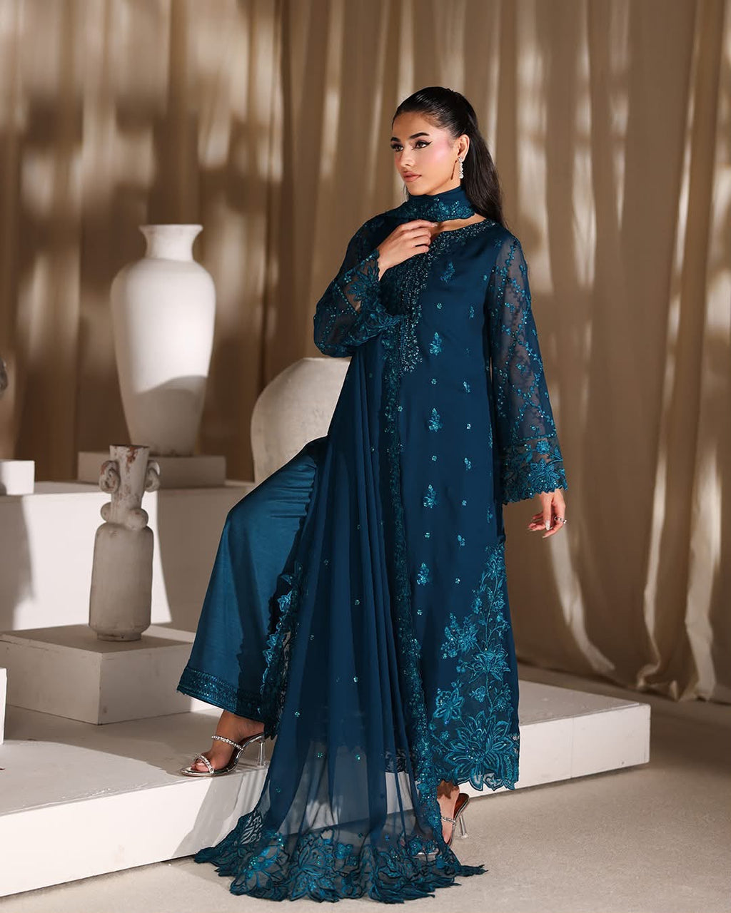 Ahmozi Presenting Azure Chiffon Collection