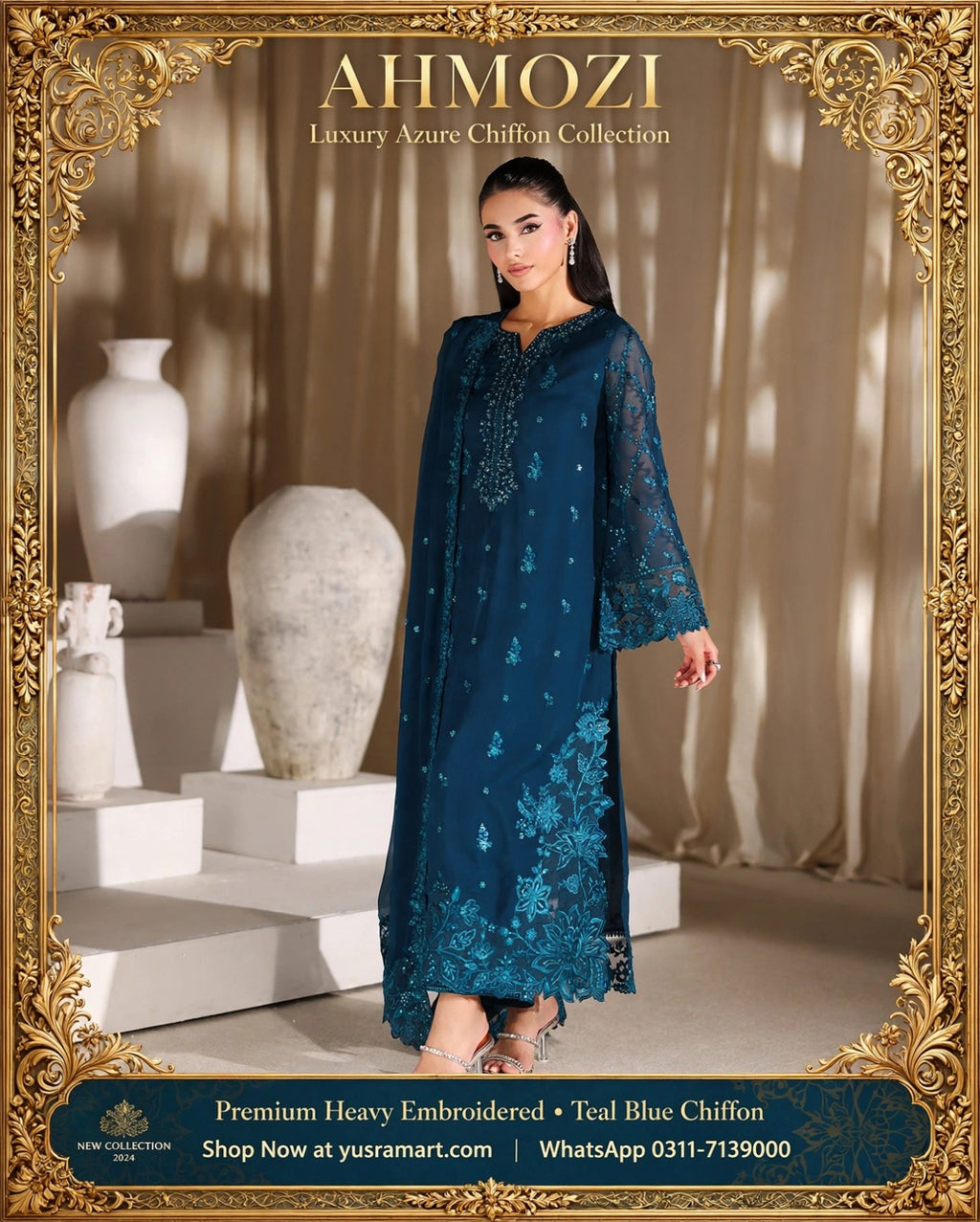 Ahmozi Presenting Azure Chiffon Collection