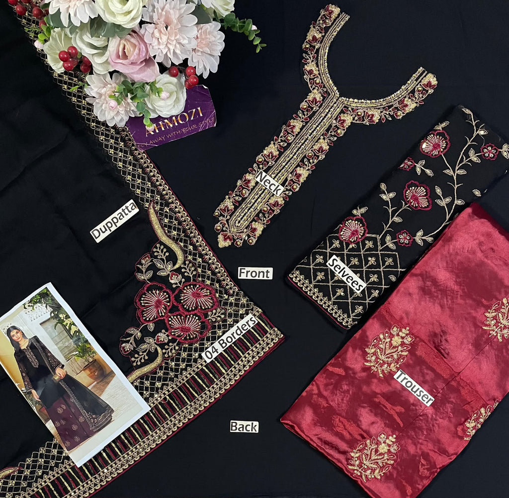IZNIK Luxury Chiffon Collection 2025 - Heavy Embroidered Adda Work Suit
