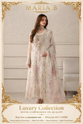 MARIA.B Luxury Chiffon Collection - Digital Printed Silk - White Floral Master Replica