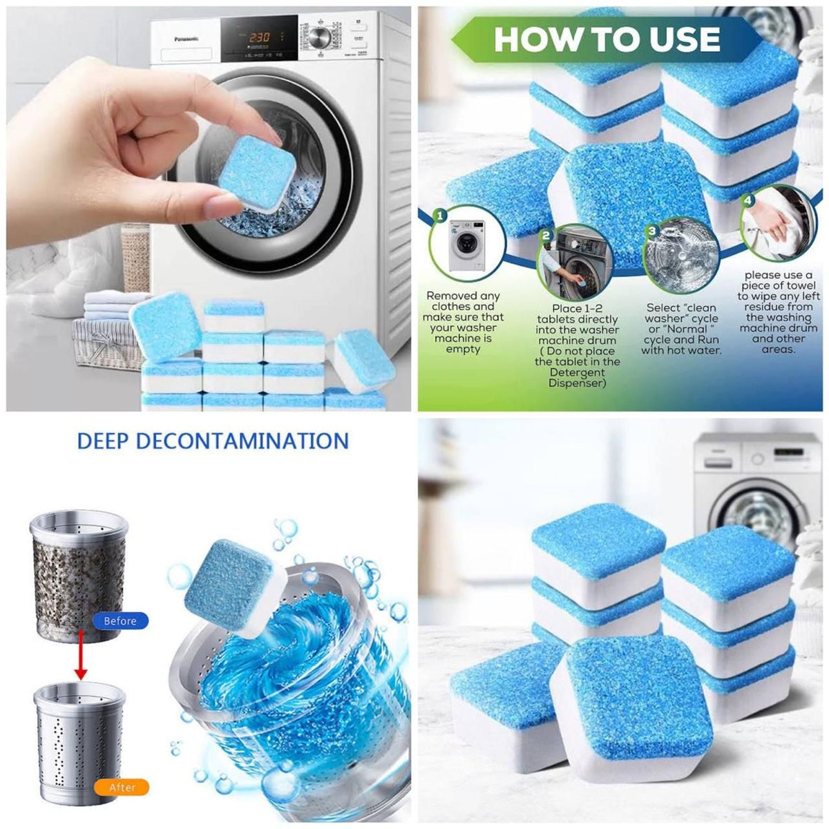 12pcs Washing Machine Tablet