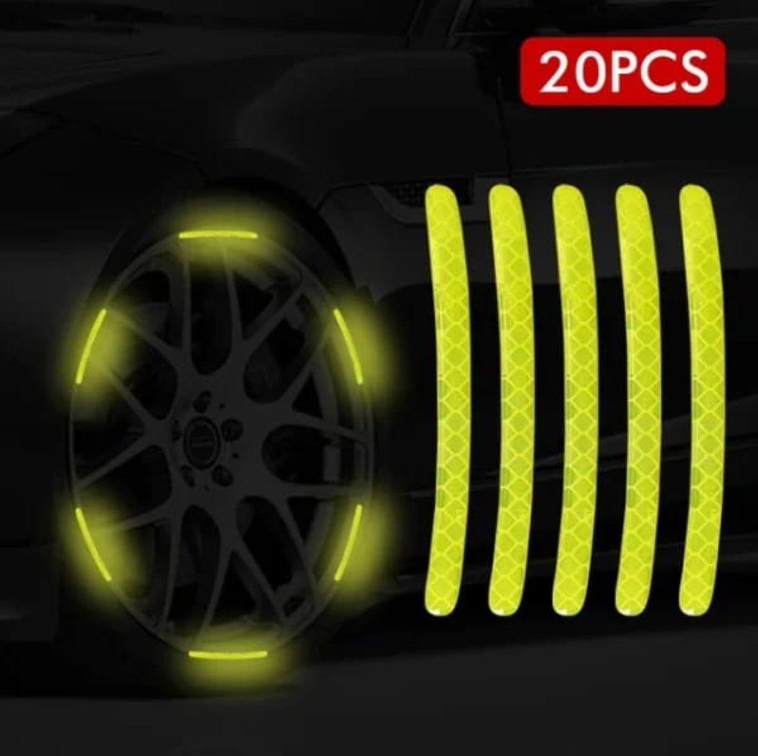Wheel Center Reflective Stickers Stripe | Wheel Hub Sticker For Car, Bicycle, Motorcycle | Car Warning Sticker 20pcs