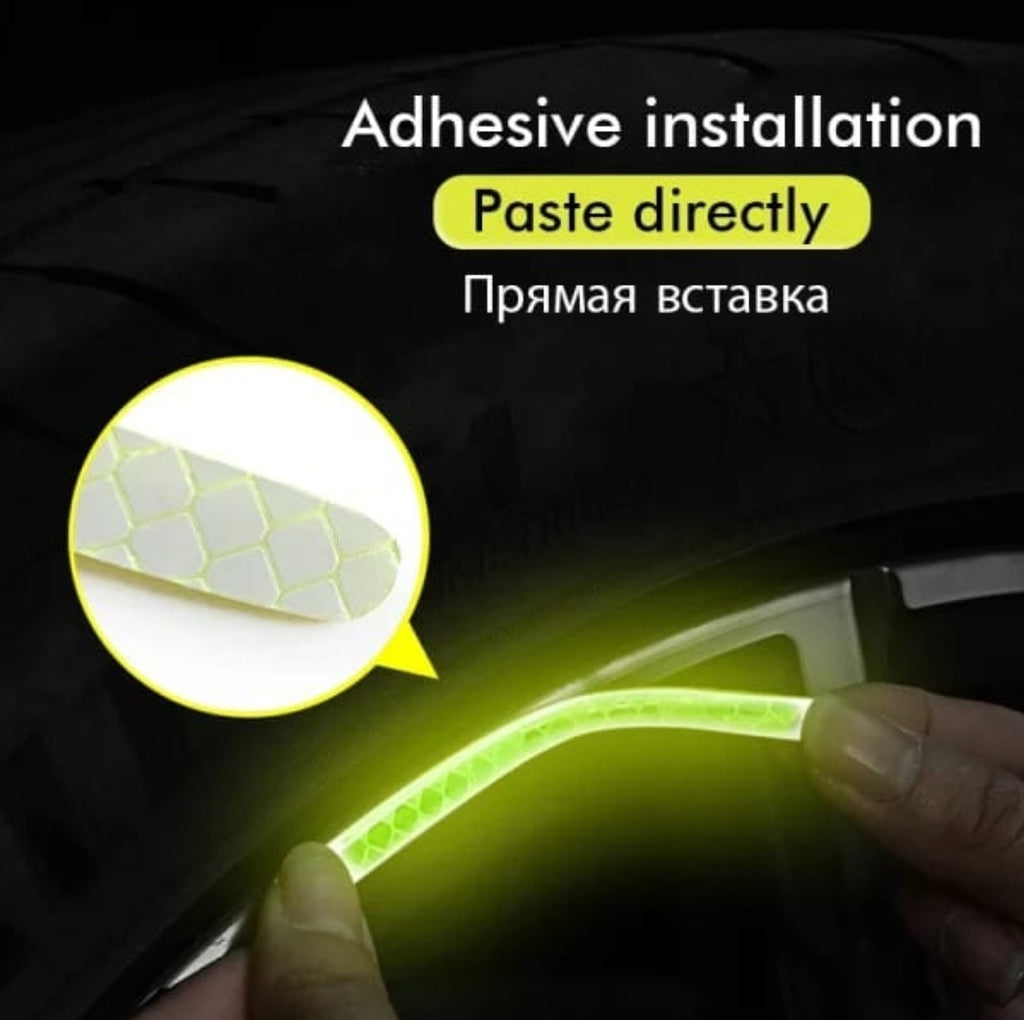 Wheel Center Reflective Stickers Stripe | Wheel Hub Sticker For Car, Bicycle, Motorcycle | Car Warning Sticker 20pcs