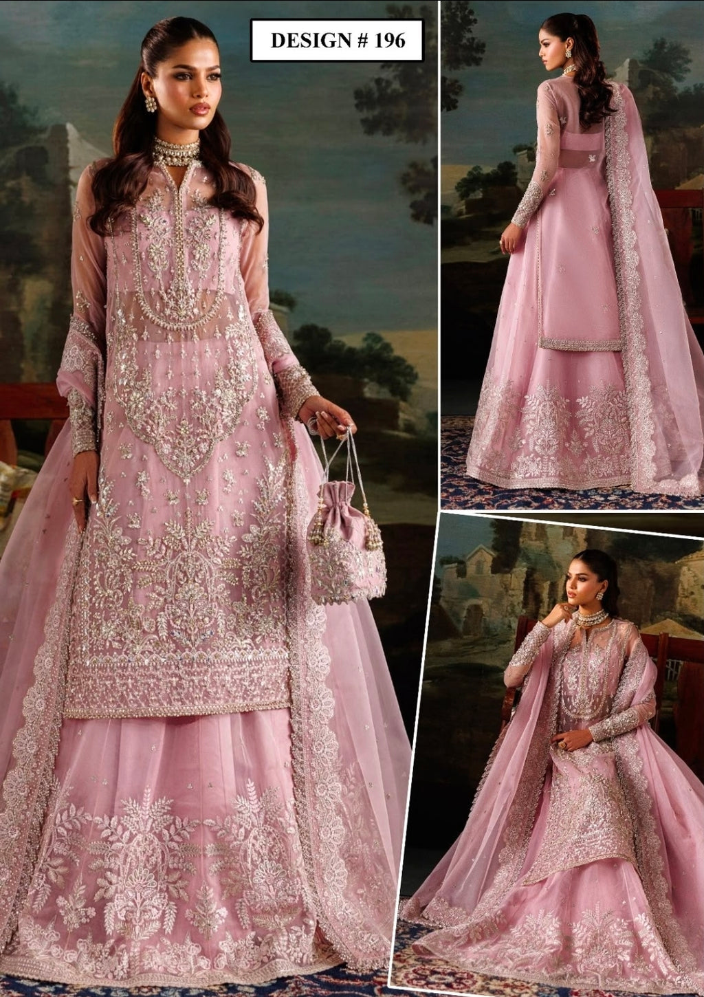 Embroidered organza lehenga choli