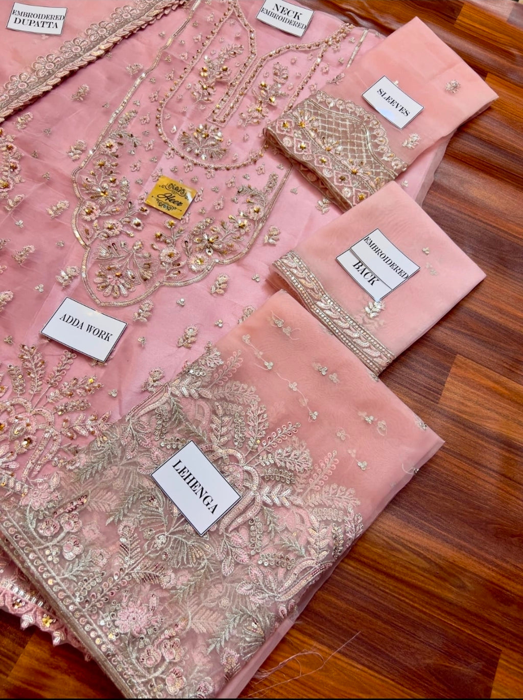 Embroidered organza lehenga choli