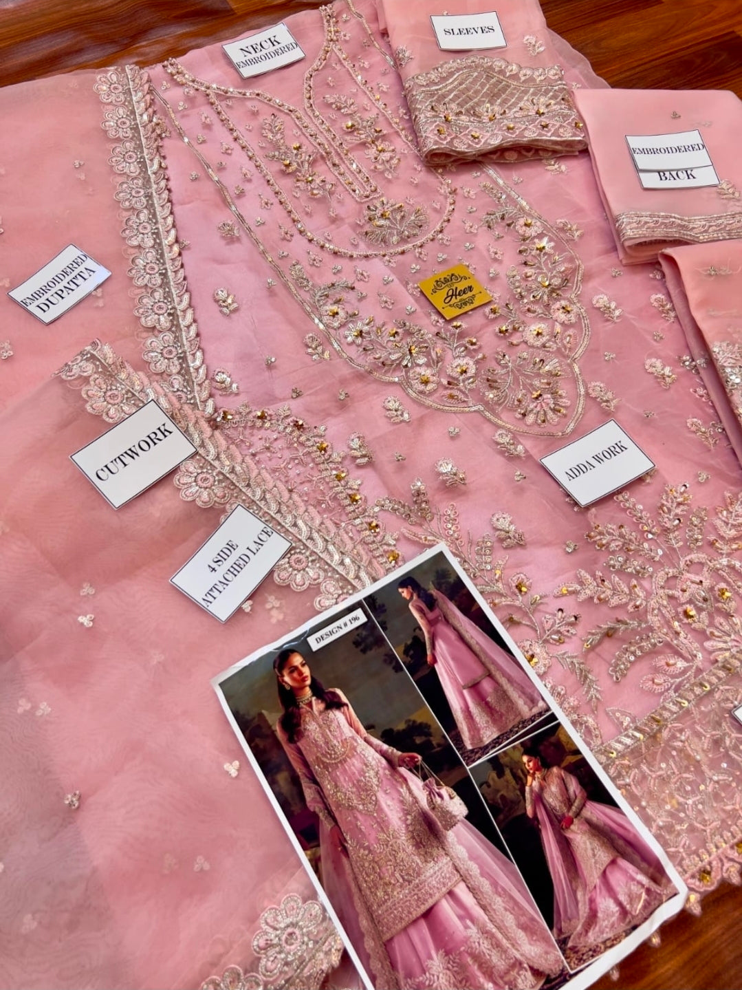 Embroidered organza lehenga choli