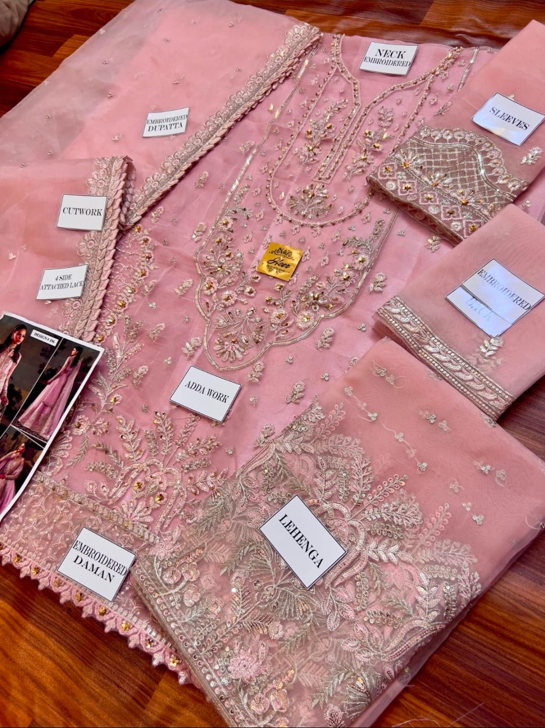 Embroidered organza lehenga choli