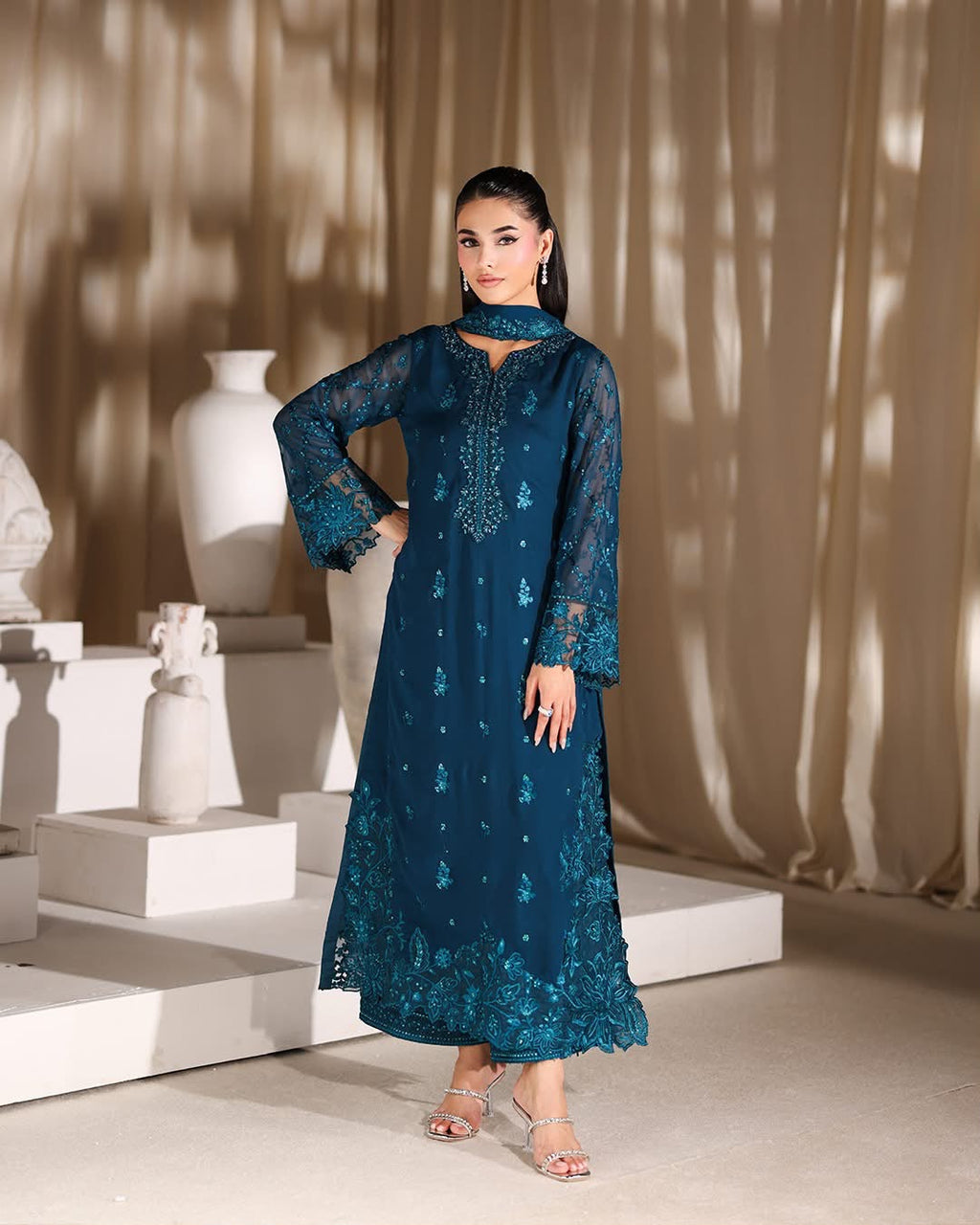 Ahmozi Presenting Azure Chiffon Collection