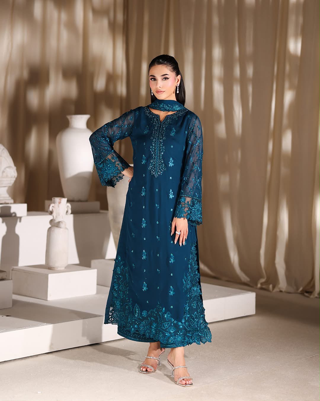Ahmozi Presenting Azure Chiffon Collection