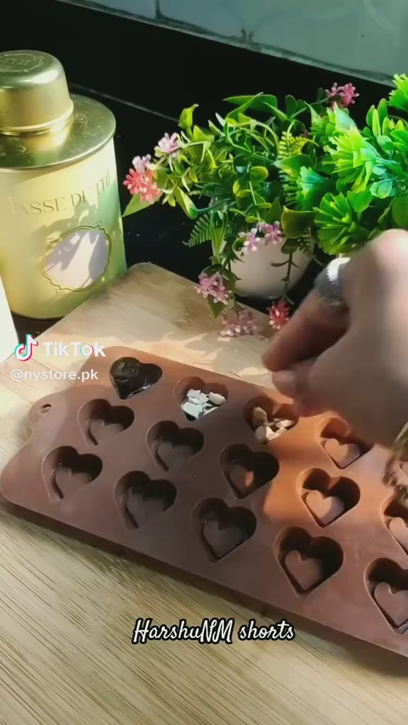 قالب سيليكون شوكولاتة على شكل قلب مجوف، قوالب كيك منزلية الصنع