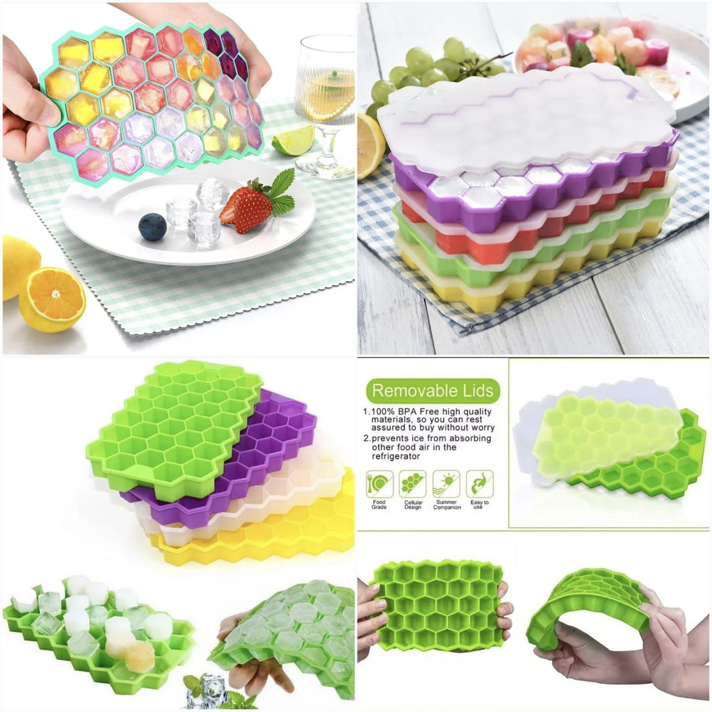 Honeycomb Ice cube tray with lid