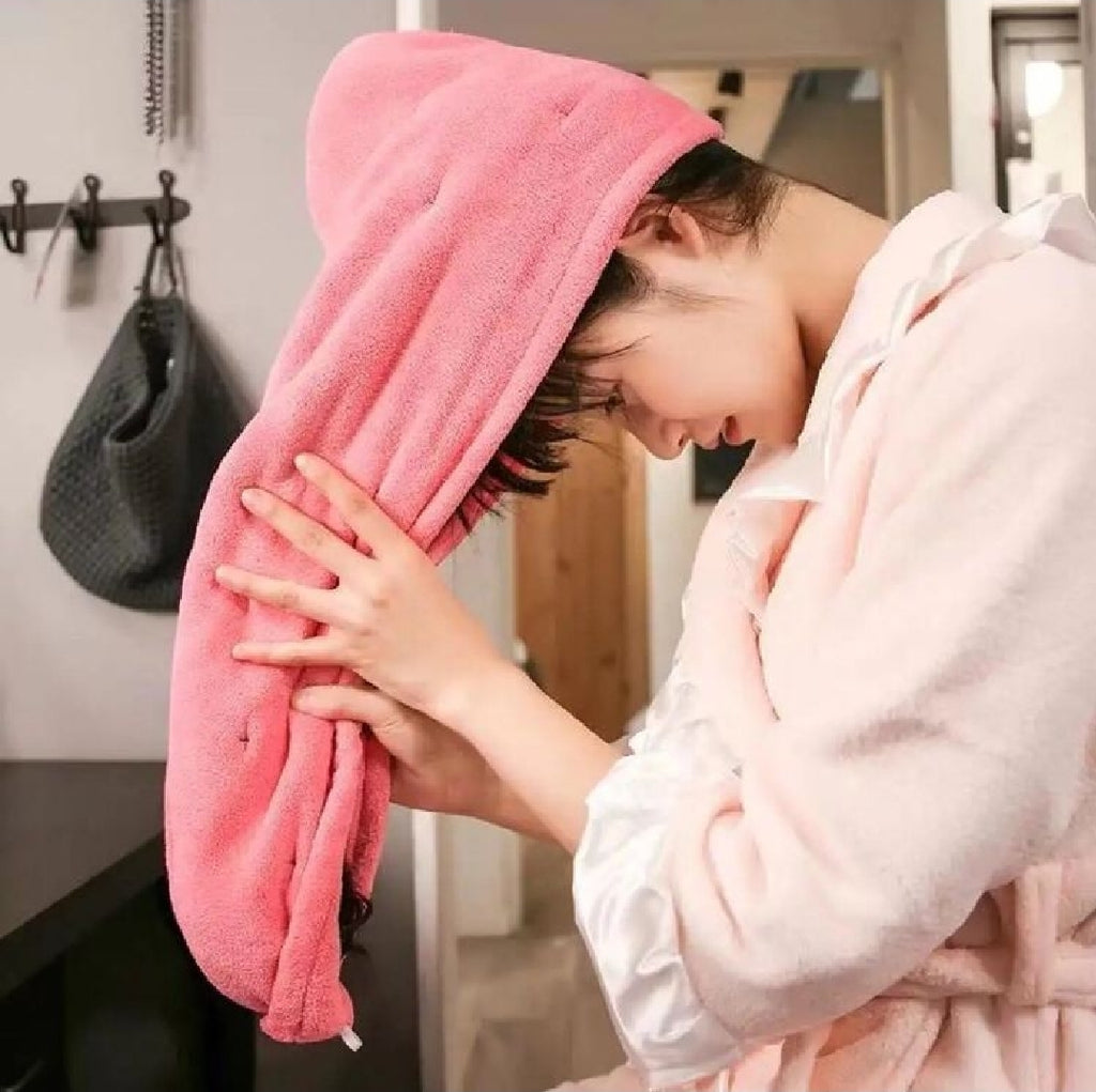 Fast-Drying Microfiber Hair Towel Wrap for Women - Super Absorbent Bath Hat