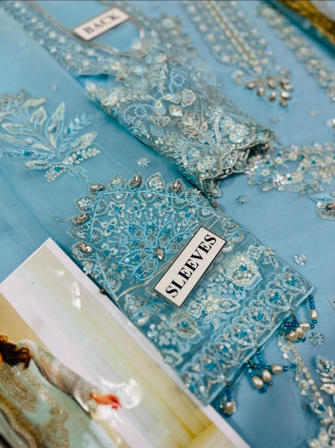 New Alizeh Heavy Embroidered Organza Suit with Adda Work & Silk Trouser