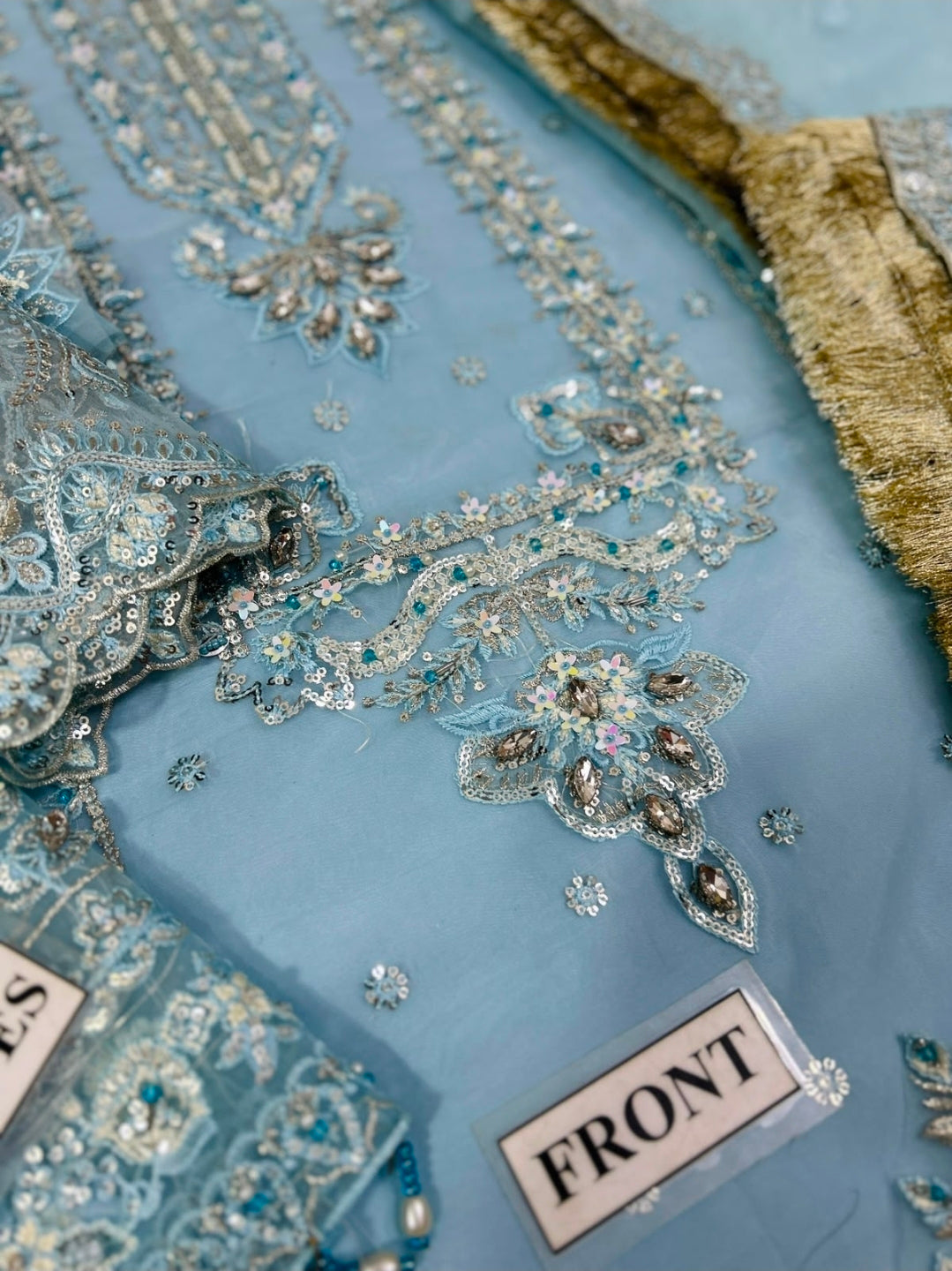 New Alizeh Heavy Embroidered Organza Suit with Adda Work & Silk Trouser