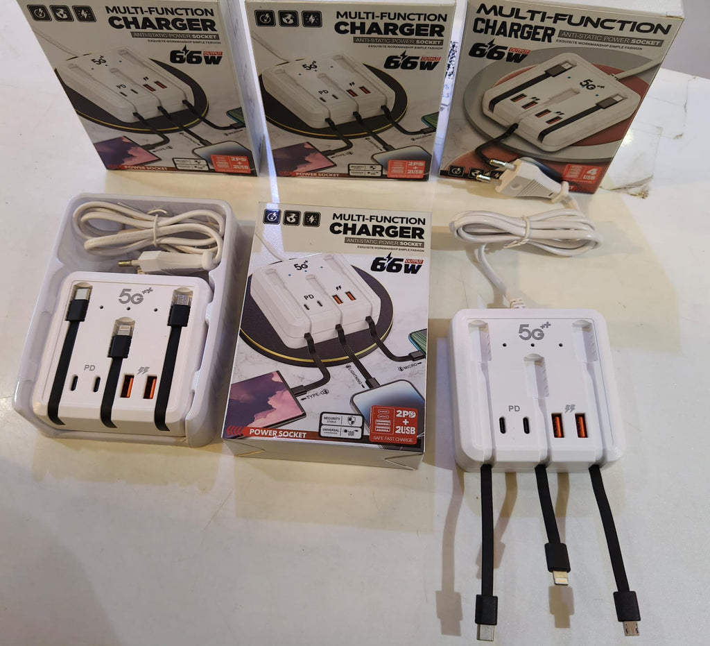 شريط طاقة متعدد الوظائف 120 واط شاحن USB C شحن سريع 4 منافذ محول شاحن سطح المكتب لهواتف آيفون وسامسونج