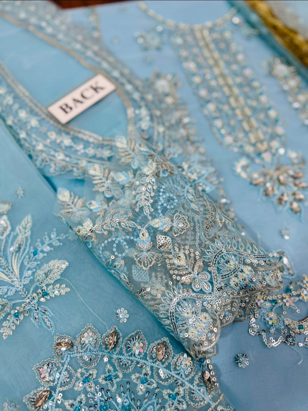 New Alizeh Heavy Embroidered Organza Suit with Adda Work & Silk Trouser