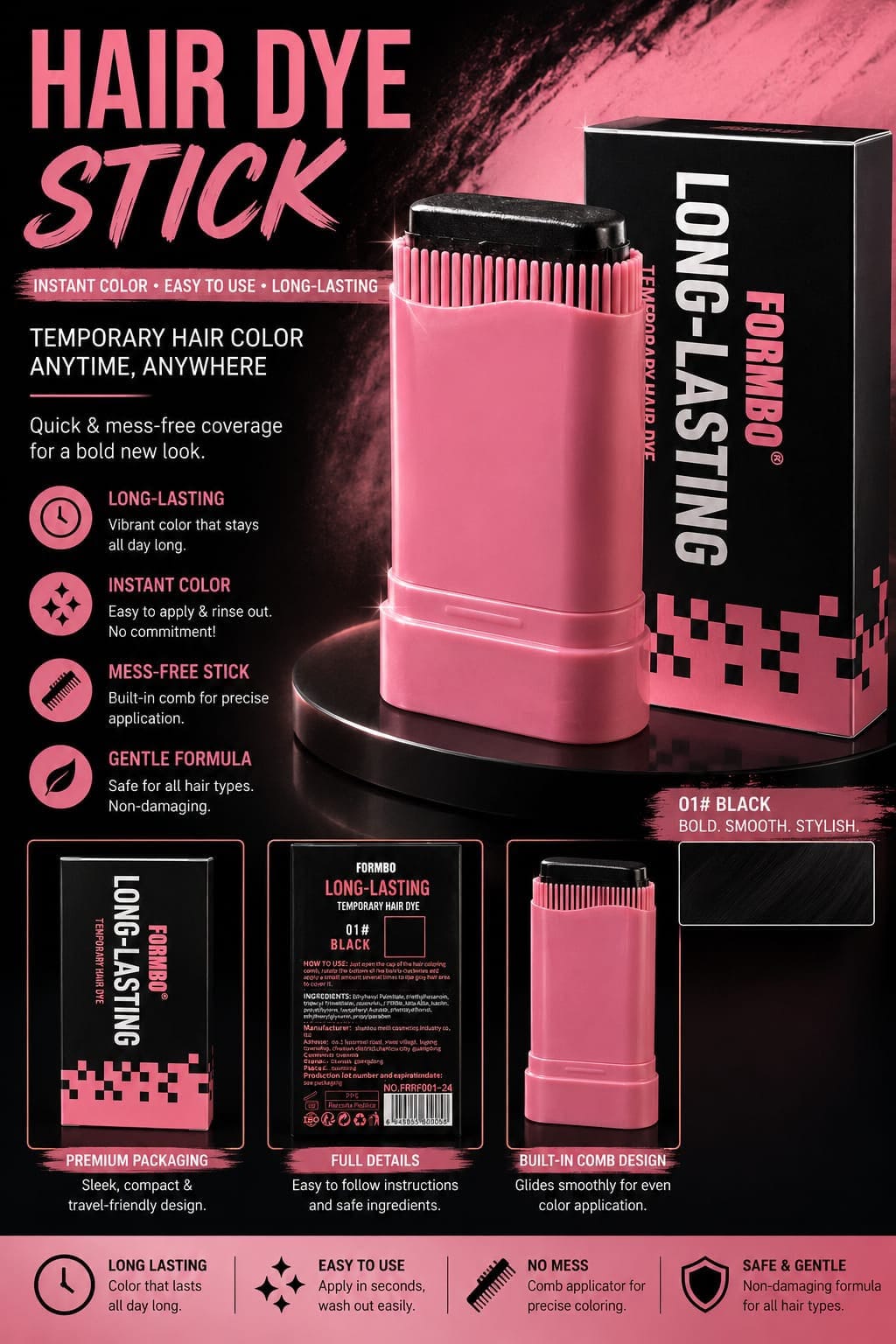 HAIR DYE STICK black Color Available